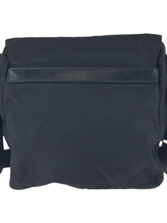 Prada Tessuto Black Silver Nylon Leather Shoulder Bag main image 7